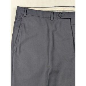 Canali Model 78012 Wool Flat Front Dress Pants Navy Blue Mens Size 40